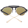 Chic Vintage Unisex Sunglasses Round Frame Colored Coating Eye Wear