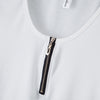 Brief Plunging Neck Three Quarter Sleeve Zipper Solid Color T-shirt for Women