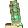 Colored Drawing DIY Veneer Leaning Tower with Automatic Solar LED Light Sensation Romantic Gift for Valentine's Day