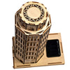 Colored Drawing DIY Veneer Leaning Tower with Automatic Solar LED Light Sensation Romantic Gift for Valentine's Day
