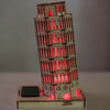 Colored Drawing DIY Veneer Leaning Tower with Automatic Solar LED Light Sensation Romantic Gift for Valentine's Day