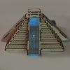 Colored Drawing DIY Veneer Mayan Pyramid with Automatic Solar LED Light Sensation Romantic Gift for Valentine's Day