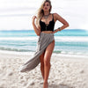 Fashionable Shir Asymmetric High Side Slit Solid Color Belt Skirt for Women