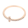 Cross Design Rinestone Embellished Ring for Ladies