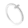 Cross Design Rinestone Embellished Ring for Ladies