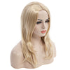 Glossy Layered Natural Straight Side Bang Synthetic Stylish Women's Easy Care Blonde Long Hair Wig