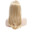 Glossy Layered Natural Straight Side Bang Synthetic Stylish Women's Easy Care Blonde Long Hair Wig
