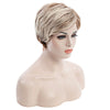 Spiffy Inclined Bang Capless Mixed Color Natural Wavy Charming Synthetic Short Wig For Women