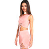 Sweet Turtleneck Bandage Crop Top + Elastic Waist Sheathy Skirt Two Piece Twinset for Women