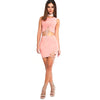 Sweet Turtleneck Bandage Crop Top + Elastic Waist Sheathy Skirt Two Piece Twinset for Women