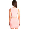 Sweet Turtleneck Bandage Crop Top + Elastic Waist Sheathy Skirt Two Piece Twinset for Women