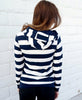 Long Sleeve Striped Zippered Women's Hoodie