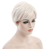 Side Bang Ash Blonde Short Straight Elegant Synthetic Stylish Capless Wig For Women