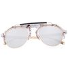 Chic Vintage Unisex Sunglasses Round Frame Colored Coating Eye Wear