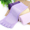Skidproof Five Toe Yoga Cotton Socks with Anti-slip Granules for Women