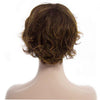 Fluffy Inclined Bang Brown Mixed Short Wavy Noble Synthetic Stylish Capless Wig For Women