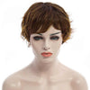 Fluffy Inclined Bang Brown Mixed Short Wavy Noble Synthetic Stylish Capless Wig For Women