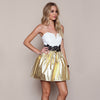 Graceful Sweetheart Neck Lacework Desgin Color Block A-Line Party Dress with Chest Pad for Women