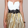 Graceful Sweetheart Neck Lacework Desgin Color Block A-Line Party Dress with Chest Pad for Women