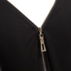 Simple Round Collar Long SLeeve Zipper Design Skinny Midi Dress for Women