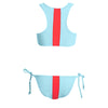 Fashionable Halter  Hollow out Two-piece Separate Low Waist Swimwear for Women