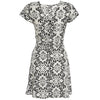 Vintage Jewel Collar Short Sleeve Printed A-Line Ball Gown Dress for Women