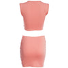 Sweet Turtleneck Bandage Crop Top + Elastic Waist Sheathy Skirt Two Piece Twinset for Women