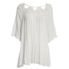 Fresh Style Scoop Collar Half Sleeve Lacework Design Loose-Fitting Beach Blouse for Women