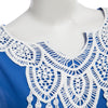 Chic V-Neck Batwing Sleeve Lacework Chiffon Beach Blouse for Women