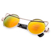 Vintage Fashion Circle Cat Eye Colored Coating Sunglasses UV400