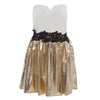 Graceful Sweetheart Neck Lacework Desgin Color Block A-Line Party Dress with Chest Pad for Women