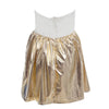 Graceful Sweetheart Neck Lacework Desgin Color Block A-Line Party Dress with Chest Pad for Women