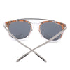Textured Transparent Reflective UV400 Vintage Style Solid Color Sunglasses