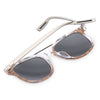 Textured Transparent Reflective UV400 Vintage Style Solid Color Sunglasses