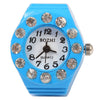 BOZHI Candy Color Women Artificial Diamond Finger Ring Quartz Watch Alloy Body Elastic Band Random Dial Style
