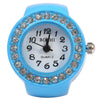 BOZHI Candy Color Women Artificial Diamond Finger Ring Quartz Watch Alloy Body Elastic Band Random Dial Style
