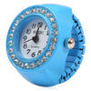 BOZHI Candy Color Women Artificial Diamond Finger Ring Quartz Watch Alloy Body Elastic Band Random Dial Style