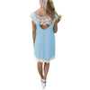 Sweet Scoop Collar Sleeveless Lacework Cut Out Mini Dress for Women