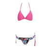 Women Sexy Spaghetti Strap Floral Pattern Padding Bikini Set Swimwear