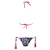 Women Sexy Spaghetti Strap Floral Pattern Padding Bikini Set Swimwear