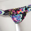 Women Sexy Spaghetti Strap Floral Pattern Padding Bikini Set Swimwear