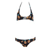 Women Sexy Reversible Spaghetti Strap Pineapple Pattern Padding Bikini Set Swimwear