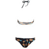 Women Sexy Reversible Spaghetti Strap Pineapple Pattern Padding Bikini Set Swimwear