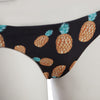 Women Sexy Reversible Spaghetti Strap Pineapple Pattern Padding Bikini Set Swimwear