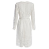 Elegant Round Collar Long Sleeve Lace A-Line Midi Dress for Women