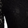 Elegant Round Collar Long Sleeve Lace A-Line Midi Dress for Women
