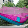 Single Person Portable Parachute Fabric Mosquito Net Hammock for Indoor Outdoor Use
