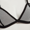 Sexy Color Block Wire Free Push Up Triangle Low Waist Two Separate SBR CR Bikini Set Swimwear for Women