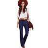 Stylish Round Collar Lace-up Ninth Bell Sleeve Patchwork Dolman Solid Color Tank Top for Women