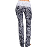 Trendy High Waist Lace Spliced Tribal Print Elastic Pants for Women